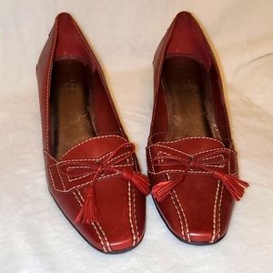 Franco Sarto Joy Burgundy Leather Loafers